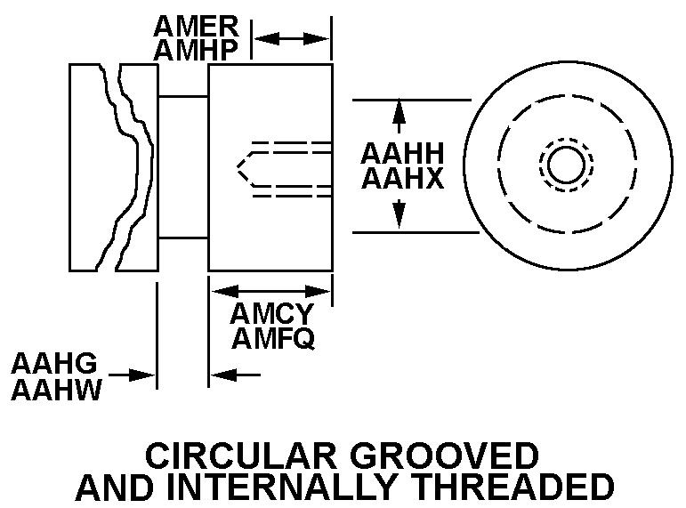 CIRCULAR GROOVED AND INTERNALLY THREADED style nsn 3040-00-356-6966