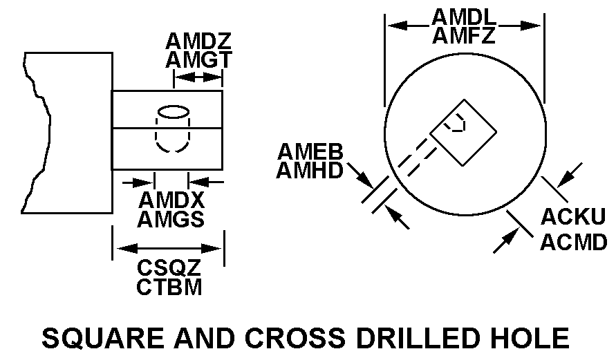 SQUARE AND CROSS DRILLED HOLE style nsn 3040-00-678-4294