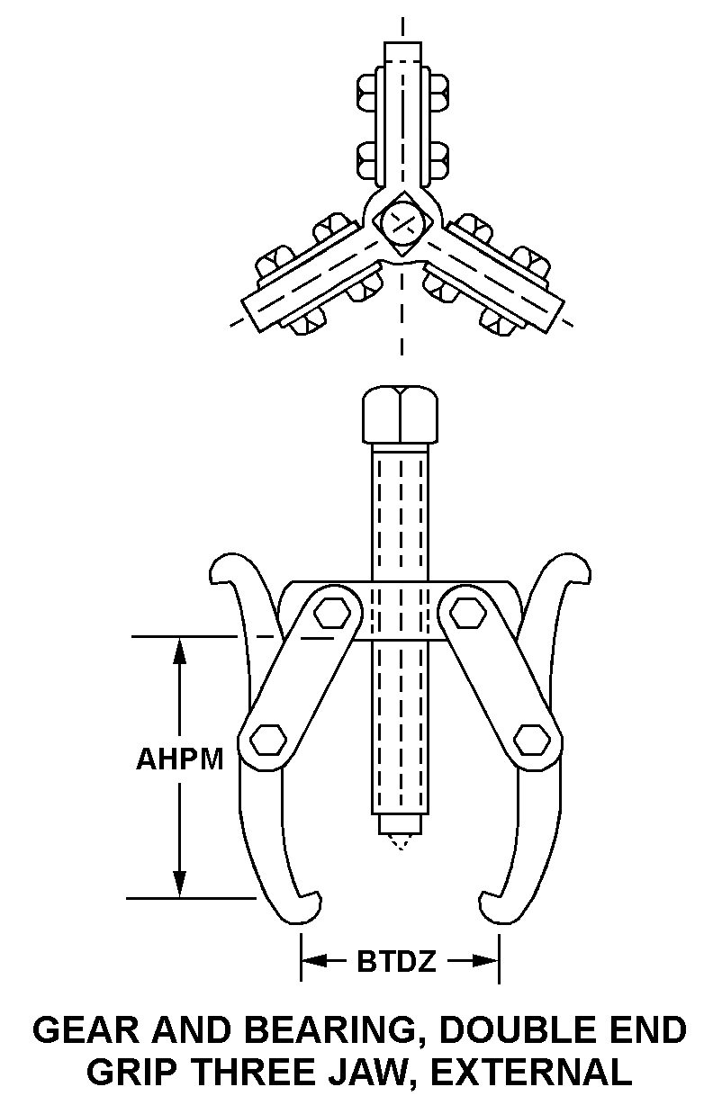 GEAR AND BEARING, DOUBLE END GRIP THREE JAW, EXTERNAL style nsn 5120-00-490-4283