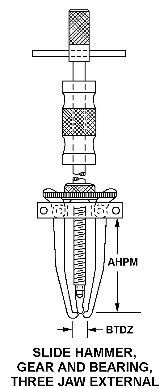 SLIDE HAMMER, GEAR AND BEARING THREE JAW EXTERNAL style nsn 5120-01-245-7474