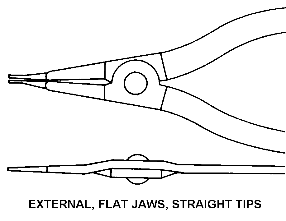 EXTERNAL, FLAT JAWS, STRAIGHT TIPS style nsn 5120-00-595-9555