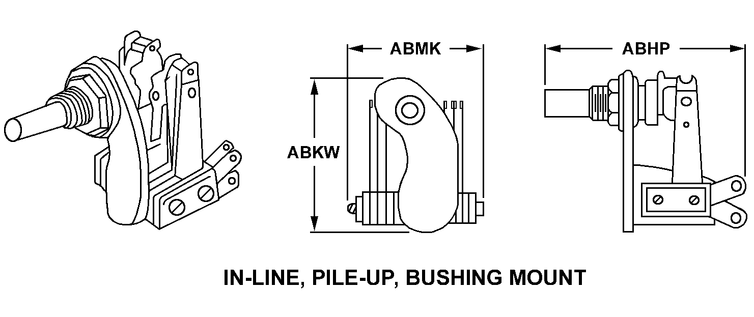 IN-LINE, PILE-UP, BUSHING MOUNT style nsn 5930-00-548-5537