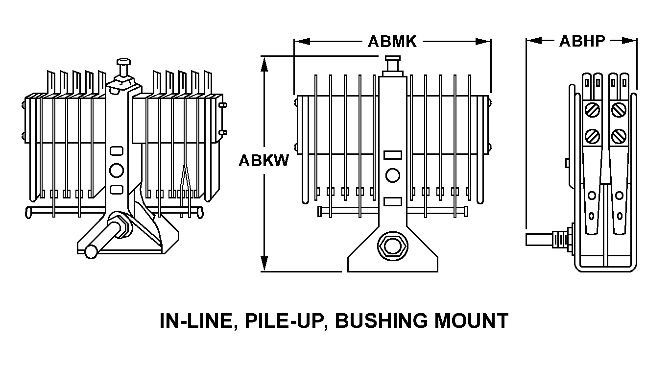 IN-LINE, PILE-UP, BUSHING MOUNT style nsn 5930-00-548-5540