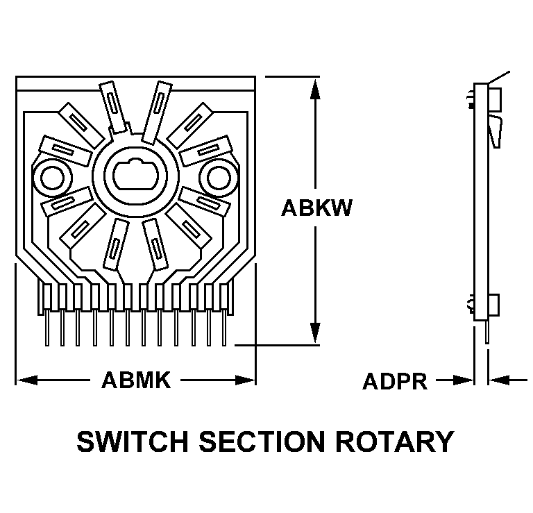 SWITCH SECTION, ROTARY style nsn 5930-00-821-3390