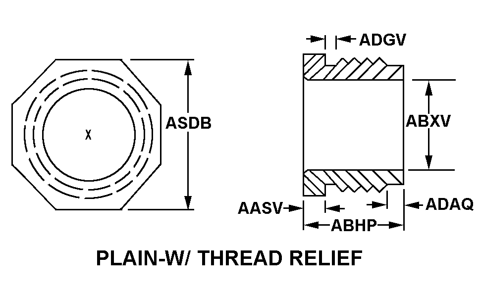 PLAIN-W/THREAD RELIEF style nsn 5975-01-615-4082