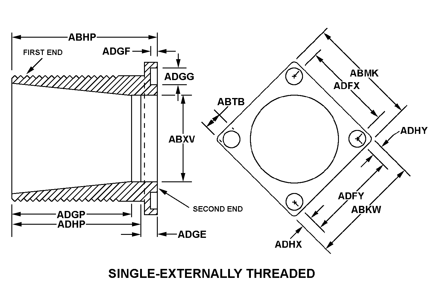 SINGLE-EXTERNALLY THREADED style nsn 5975-01-043-0097