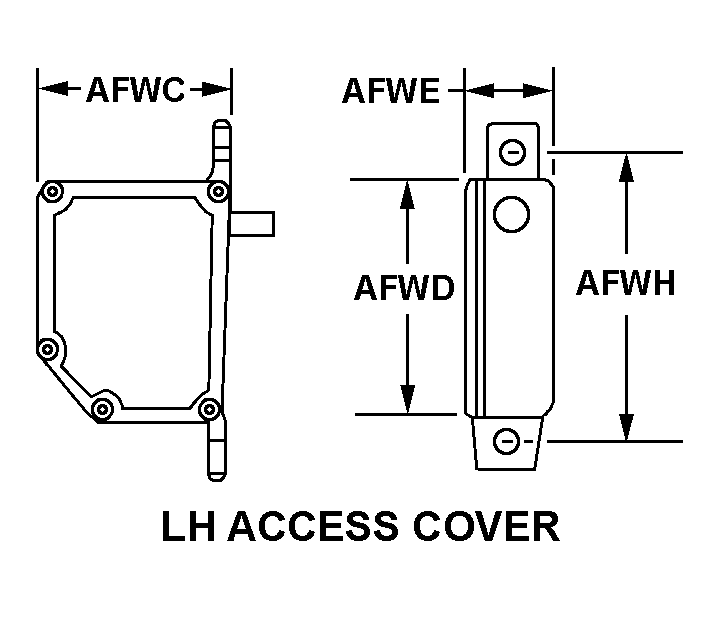 LH ACCESS COVER style nsn 5930-00-257-2084