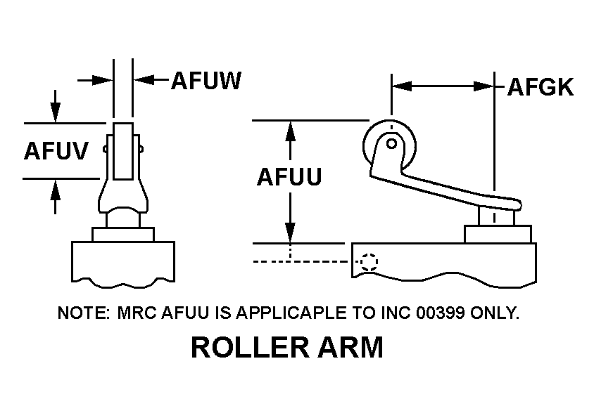 ROLLER ARM style nsn 5930-00-078-7543