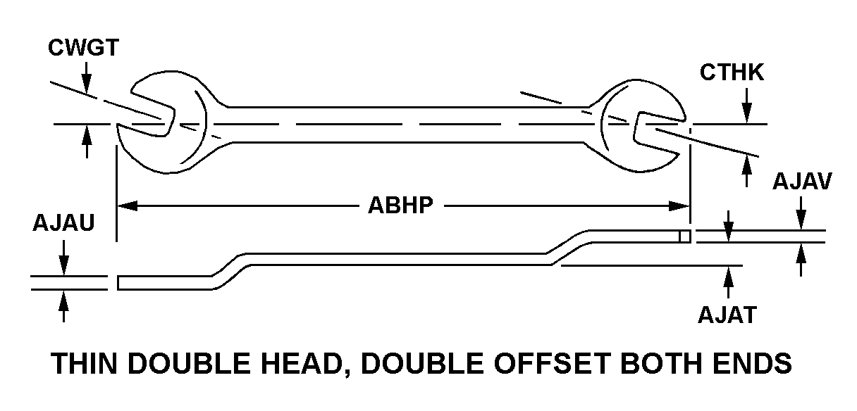 THIN DOUBLE HEAD, DOUBLE OFFSET BOTH ENDS style nsn 5120-00-924-8837