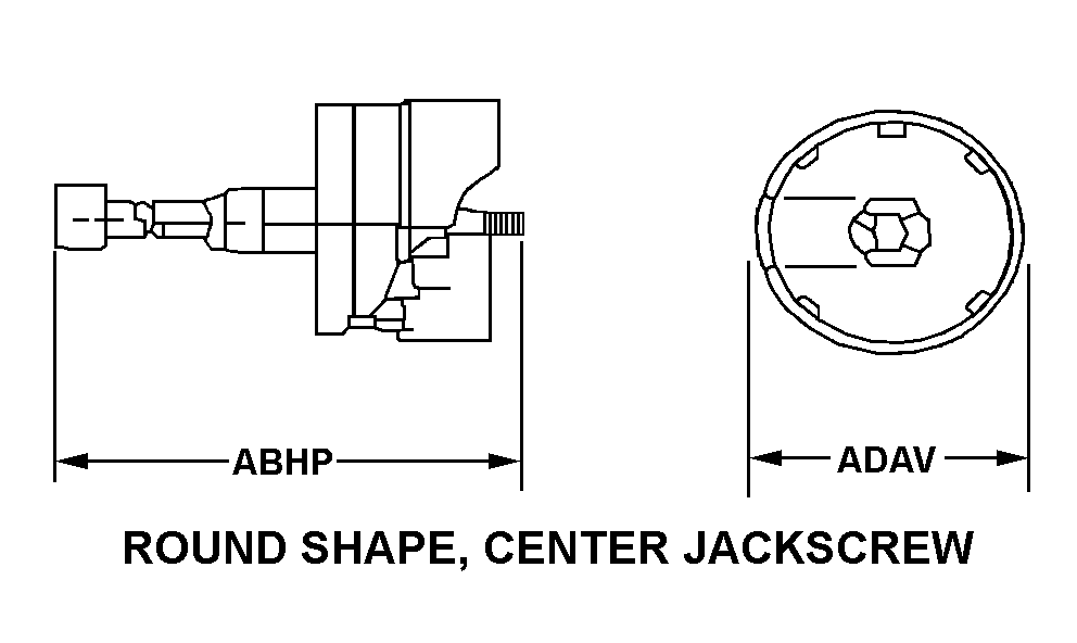 ROUND SHAPE, CENTER JACKSCREW style nsn 5935-01-376-0837