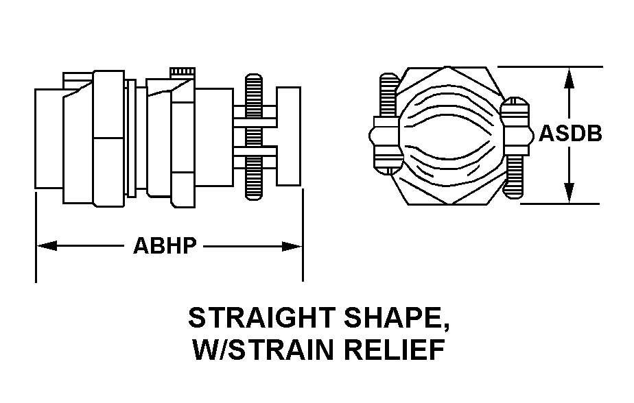 STRAIGHT SHAPE, W/STRAIN RELIEF style nsn 5935-01-336-3246