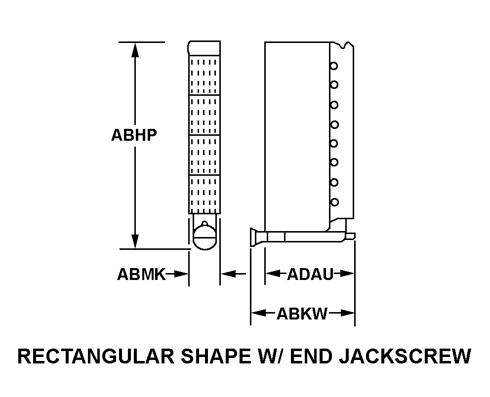 RECTANGULAR SHAPE W/END JACKSCREW style nsn 5935-01-431-3221
