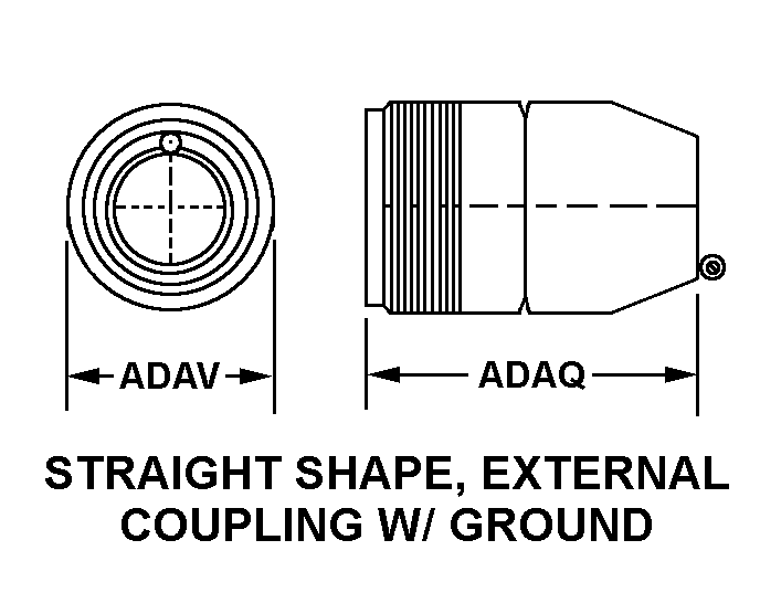 STRAIGHT SHAPE, EXTERNAL COUPLING W/GROUND style nsn 5935-00-458-6091