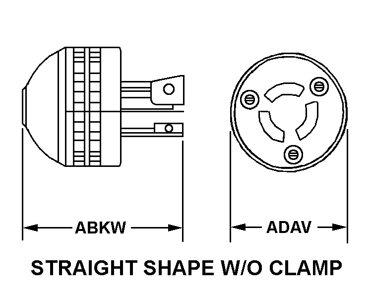 STRAIGHT SHAPE W/O CLAMP style nsn 5935-00-054-1733