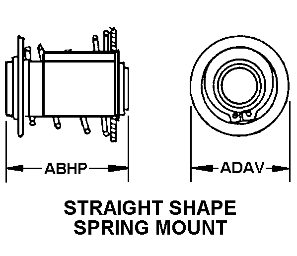 STRAIGHT SHAPE SPRING MOUNT style nsn 5935-01-495-7532