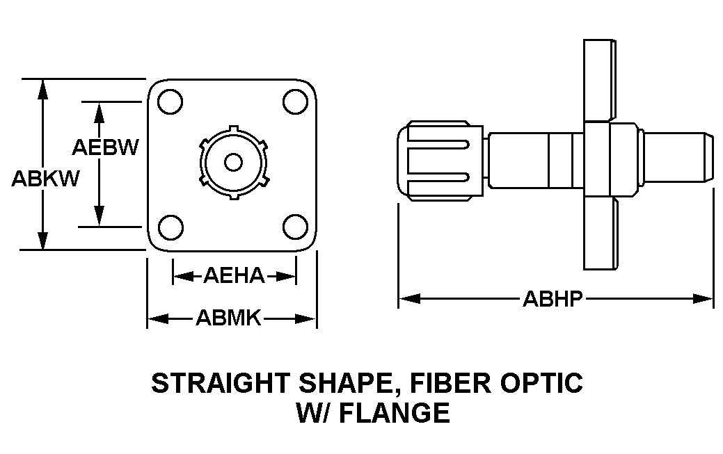 STRAIGHT SHAPE, FIBER OPTIC W/FLANGE style nsn 5935-01-467-6001