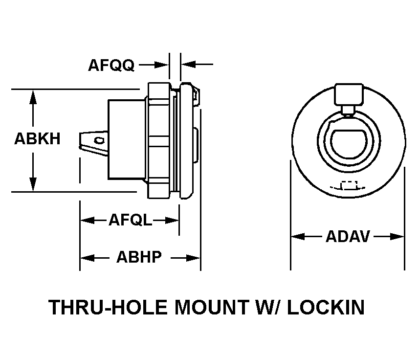 THRU-HOLE MOUNT W/LOCKIN style nsn 5935-00-665-6163