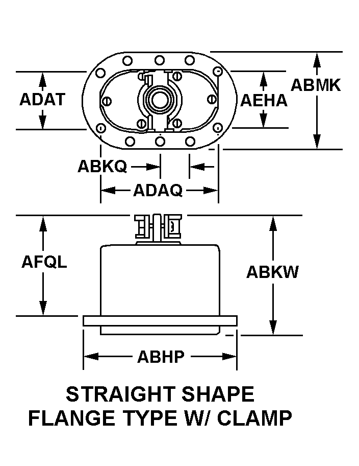 STRAIGHT SHAPE FLANGE TYPE W/CLAMP style nsn 5935-01-599-8024