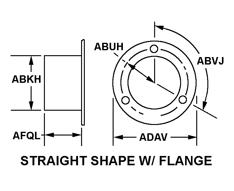 STRAIGHT SHAPE W/FLANGE style nsn 5935-01-629-1104