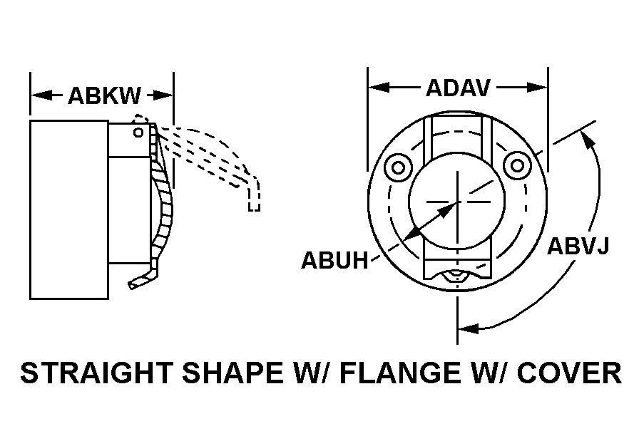 STRAIGHT SHAPE W/FLANGE W/COVER style nsn 5935-01-350-9488