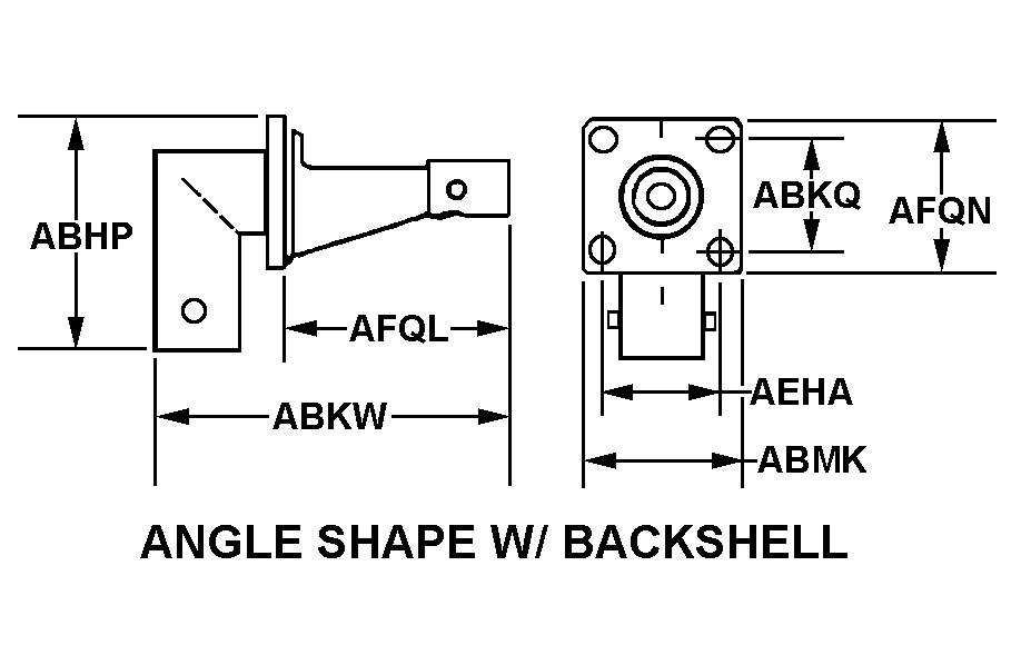 ANGLE SHAPE W/BACKSHELL style nsn 5935-00-848-7914