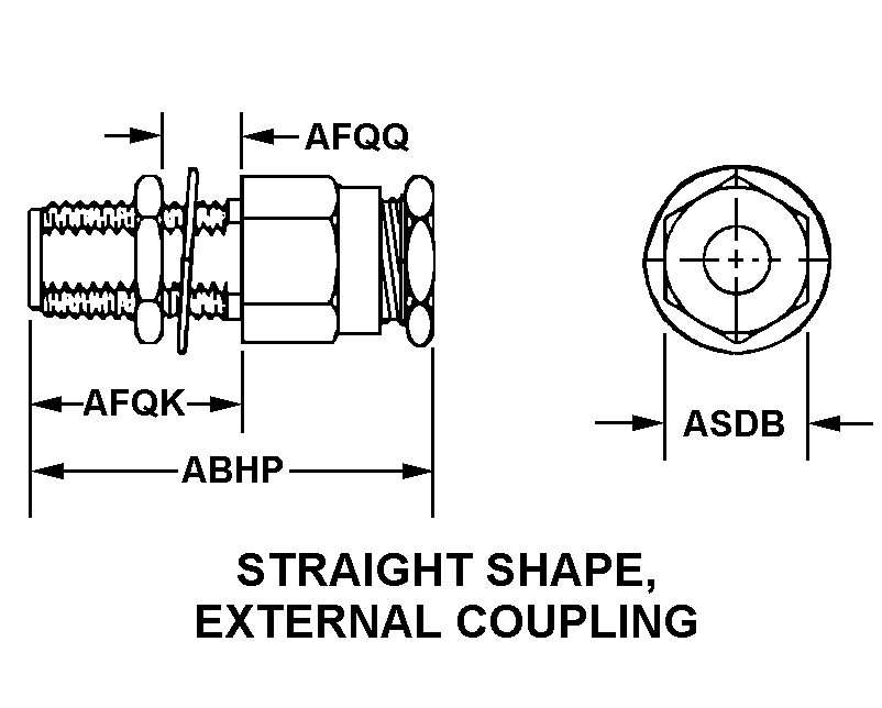 STRAIGHT SHAPE, EXTERNAL COUPLING style nsn 5935-01-534-8593