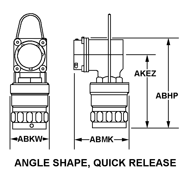 ANGLE SHAPE, QUICK RELEASE style nsn 5935-01-058-4978