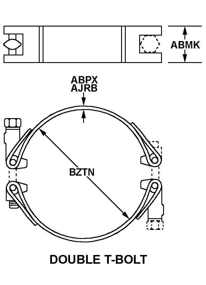 DOUBLE T-BOLT style nsn 5340-01-096-9279