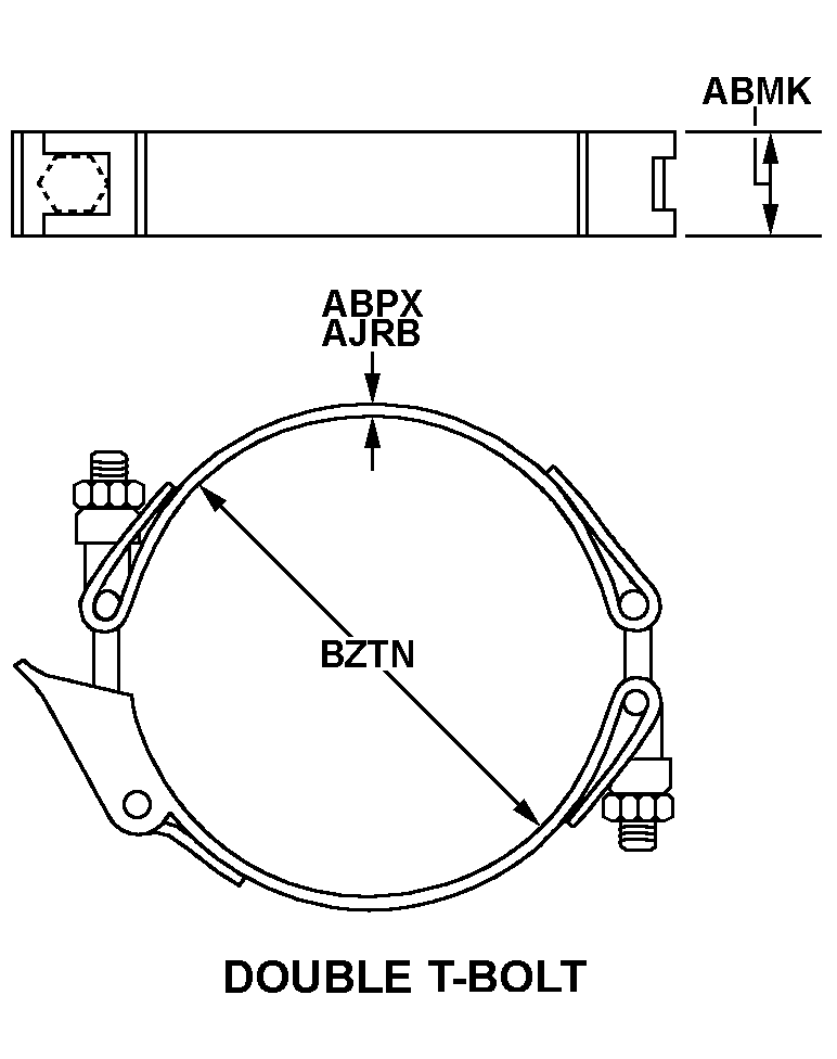 DOUBLE T-BOLT style nsn 5340-01-096-9279