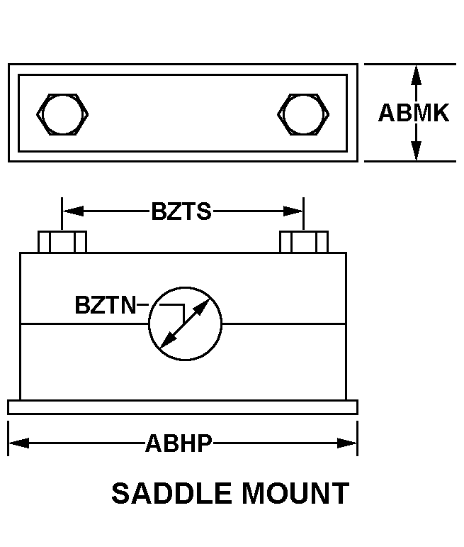 SADDLE MOUNT style nsn 5340-00-081-1731