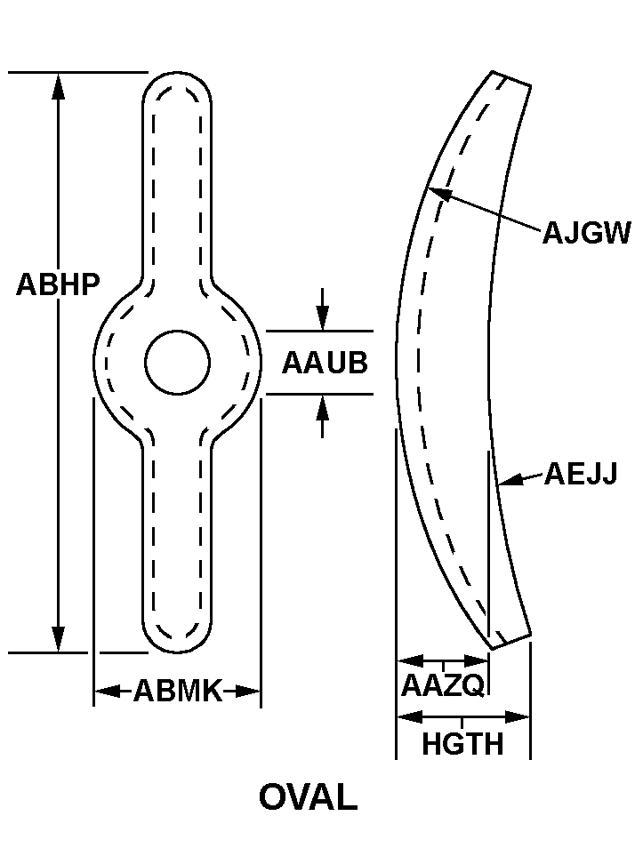 OVAL style nsn 5340-00-205-6617