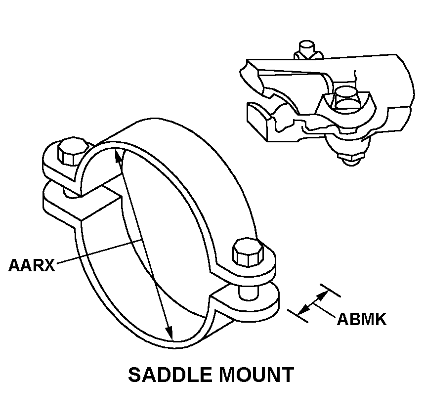 SADDLE MOUNT style nsn 5340-01-475-6055