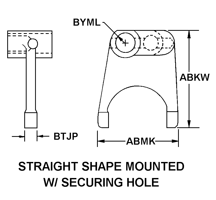 STRAIGHT SHAPE MOUNTED W/ SECURING HOLE style nsn 2520-00-454-6245