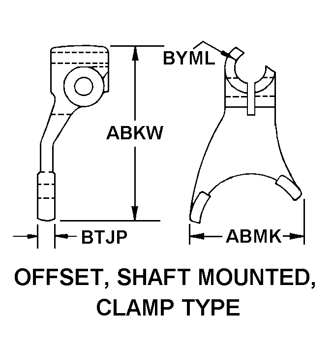 OFFSET, SHAFT MOUNTED, CLAMP TYPE style nsn 2520-00-753-8665