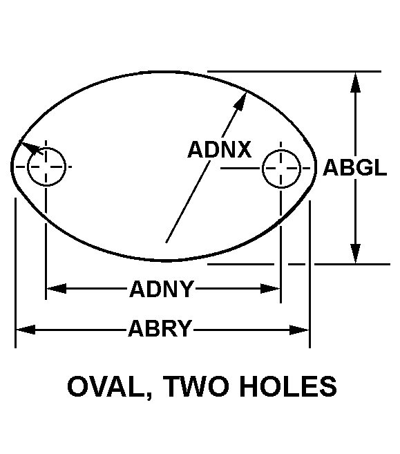 OVAL, TWO HOLES style nsn 5340-00-365-5770