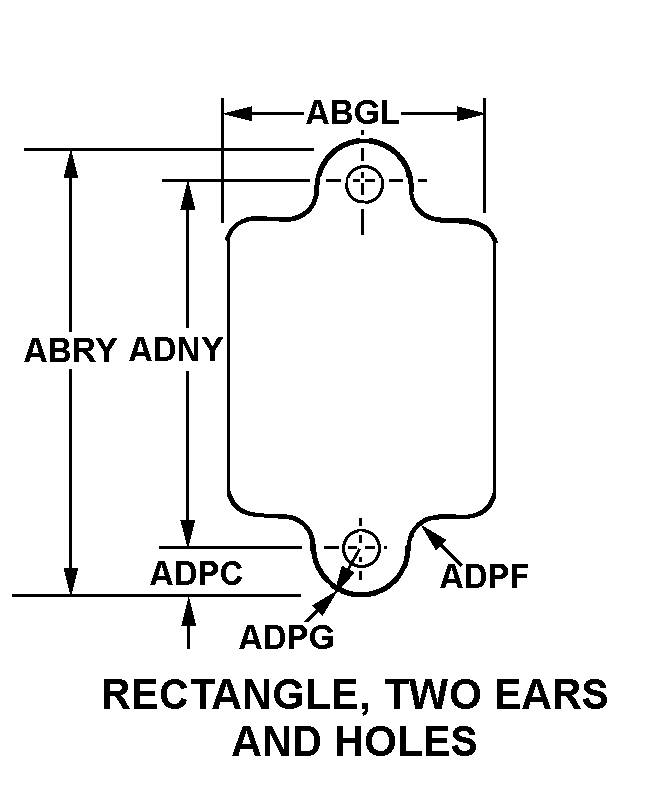 RECTANGLE, TWO EARS AND HOLES style nsn 5340-01-570-3294