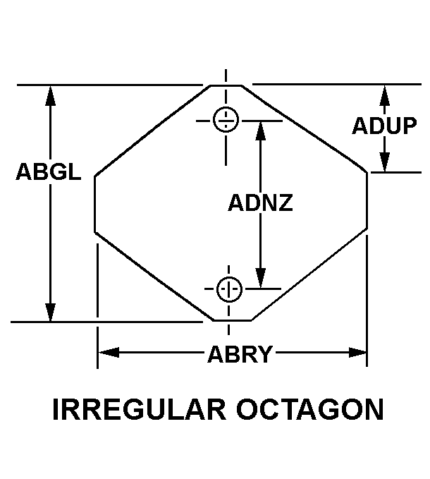 IRREGULAR OCTAGON style nsn 5340-01-391-9206