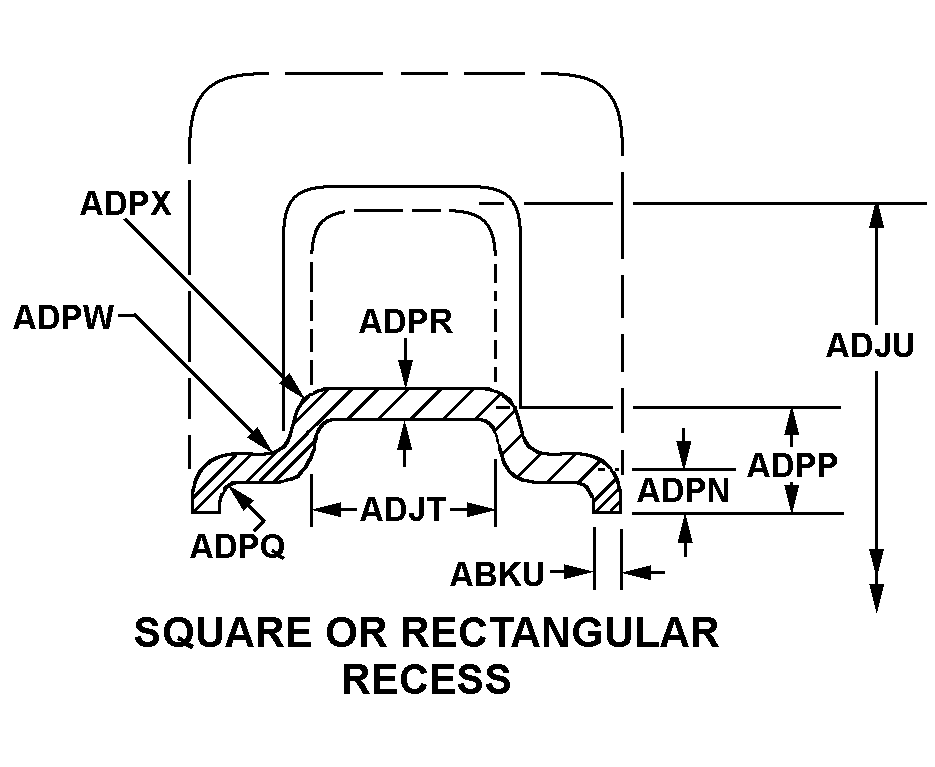 SQUARE OR RECTANGULAR RECESS style nsn 1560-00-623-6517