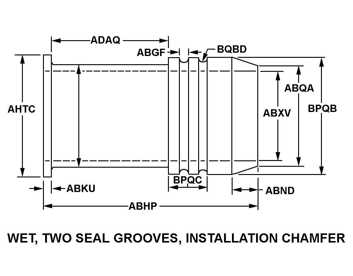 WET, TWO SEAL GROOVES, INSTALLATION CHAMFER style nsn 2815-00-011-7786