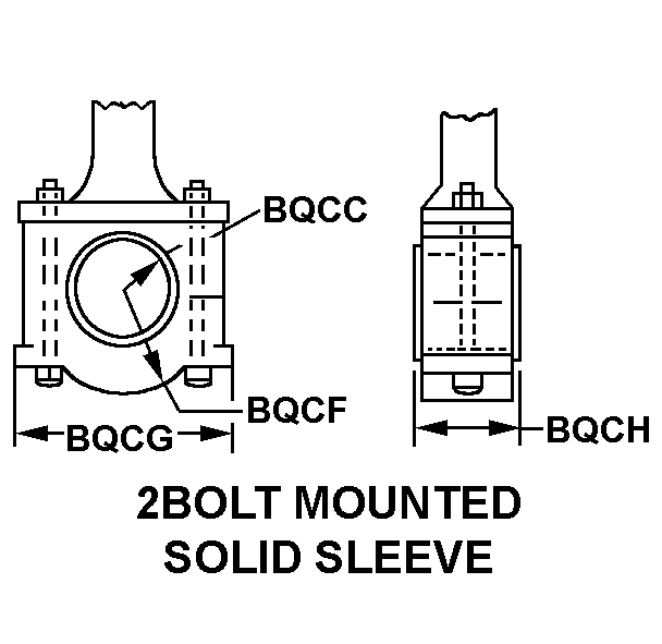 2 BOLT MOUNTED SOLID SLEEVE style nsn 2805-00-691-9711