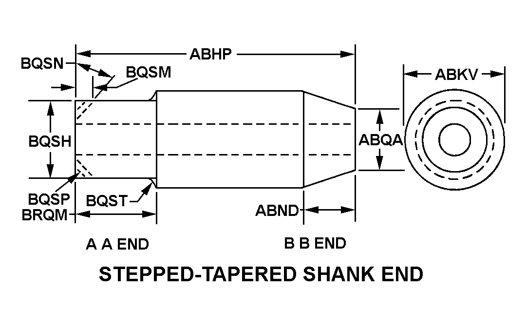 STEPPED-TAPERED SHANK END style nsn 2805-00-358-2643