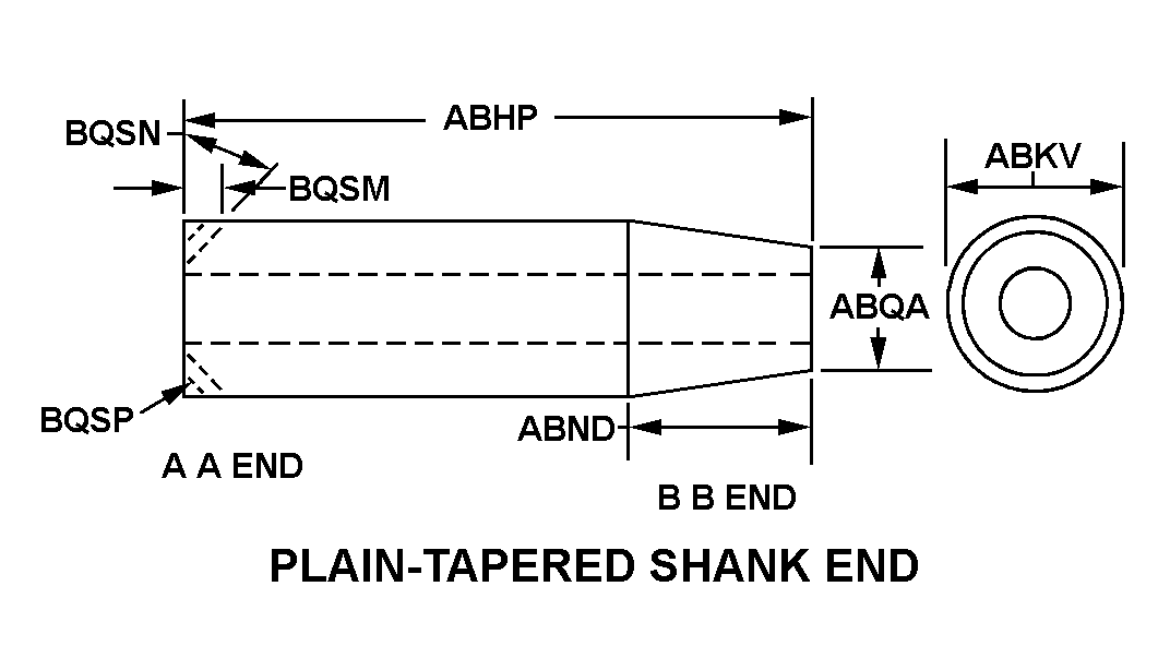 PLAIN-TAPERED SHANK END style nsn 2805-01-309-1081