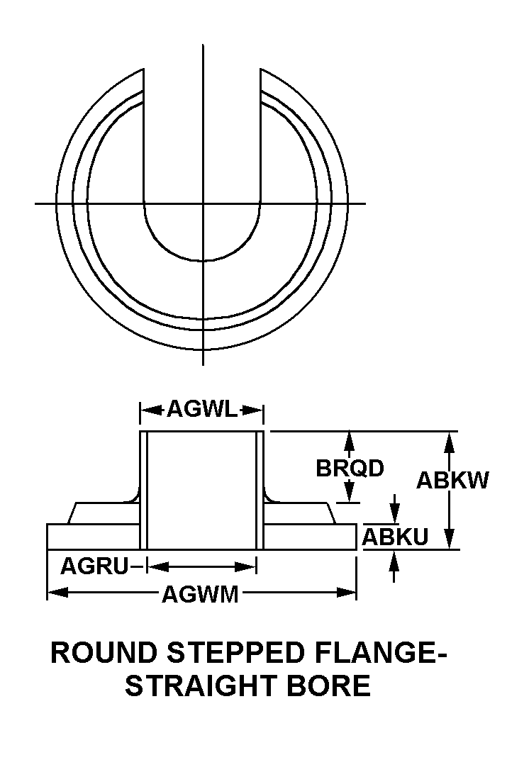 ROUND STEPPED FLANGE-STRAIGHT BORE style nsn 2805-00-846-9341