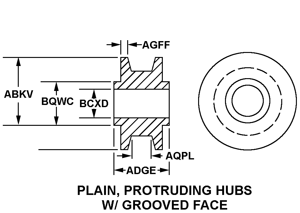 PLAIN, PROTRUDING HUBS W/GROOVED FACE style nsn 3120-01-423-7715