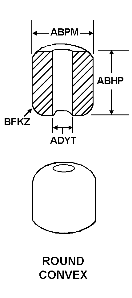 ROUND CONVEX style nsn 5365-01-119-5604