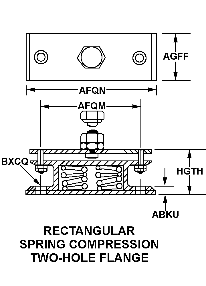 RECTANGULAR SPRING COMPRESSION TWO-HOLE FLANGE style nsn 5342-01-393-9403