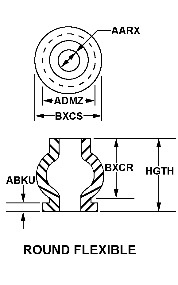 ROUND FLEXIBLE style nsn 5342-00-701-6265