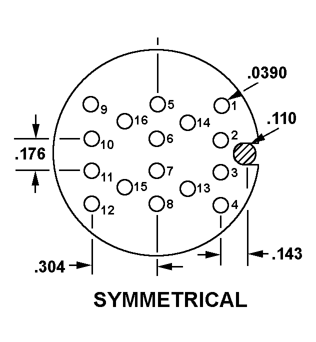 SYMMETRICAL style nsn 5935-01-408-1050