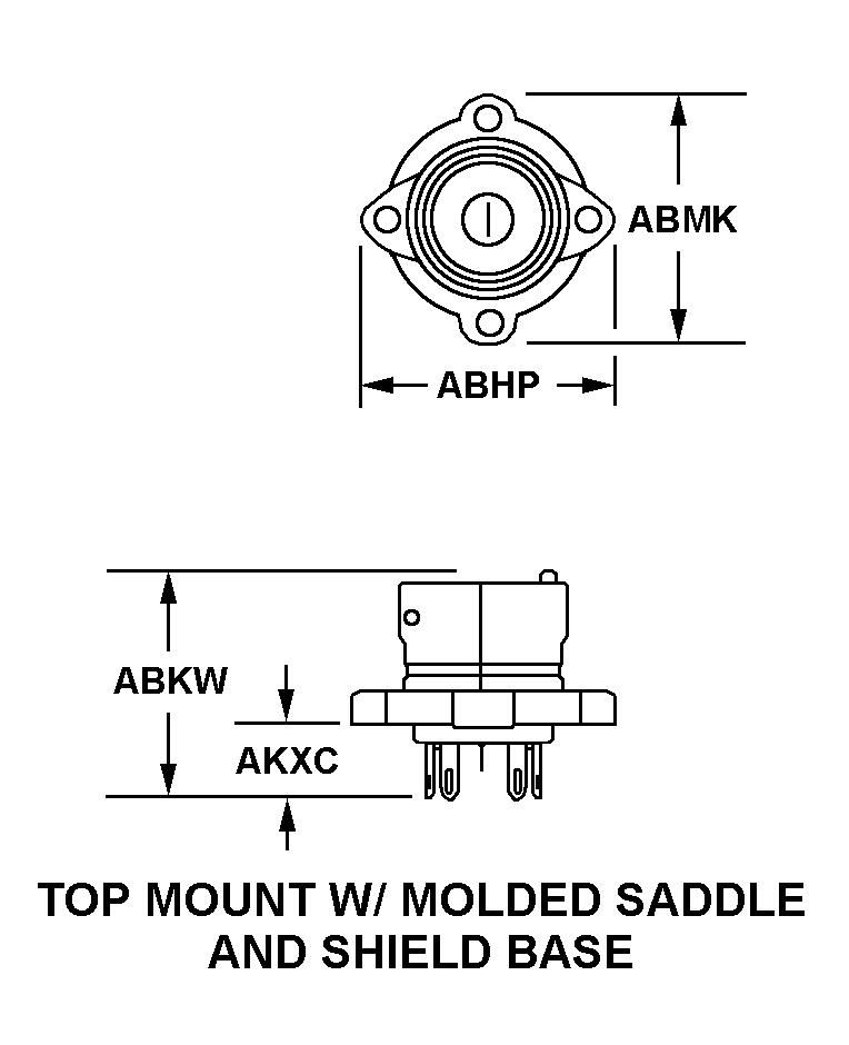 TOP MOUNT W/MOLDED SADDLE AND SHIELD BASE style nsn 5935-01-366-7392