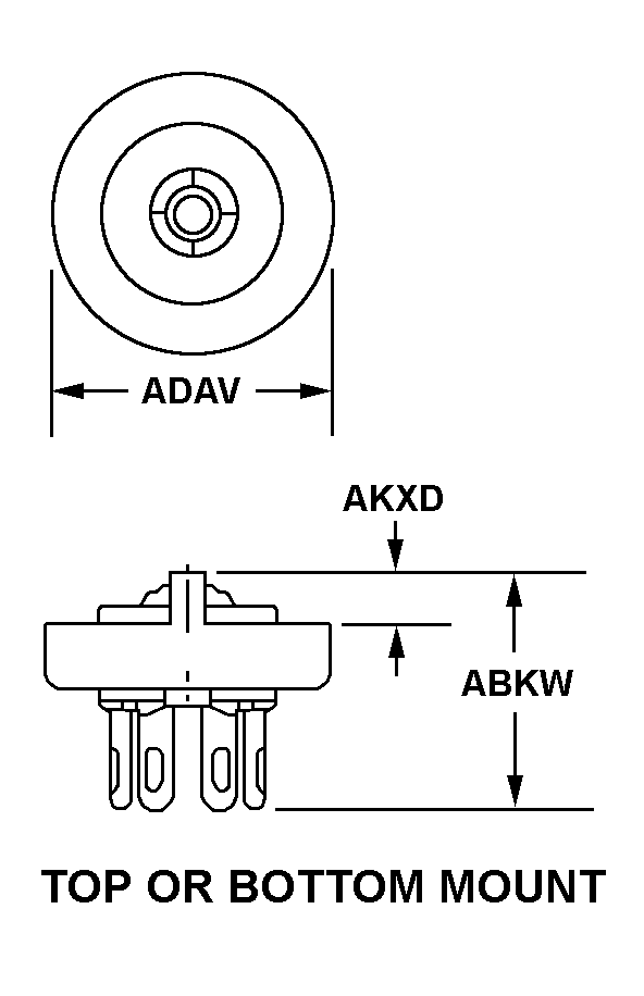 TOP OR BOTTOM MOUNT style nsn 5935-00-063-3581